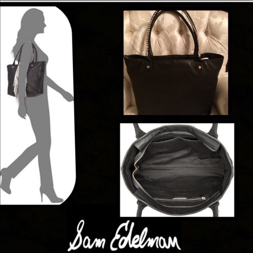 SAM EDELMAN SUEDE LEATHER FRINGE TOTE DISCONTINUED - Picture 5 of 9